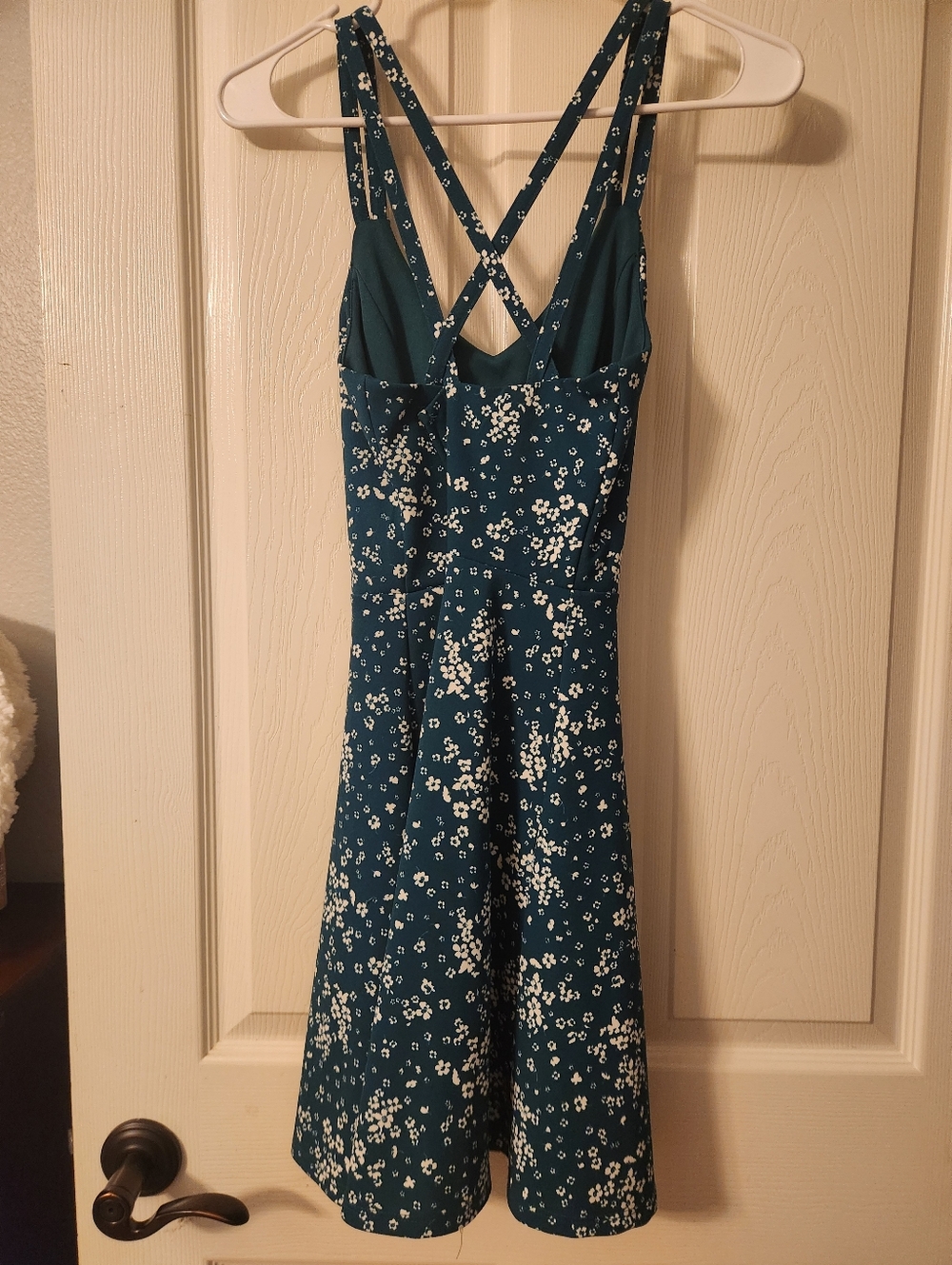 💐💐 ALYA Teal Floral Midi Dress with Crossback Straps